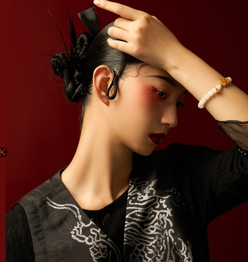 Warm Jade Embrace · Red & White Harmony Bracelet