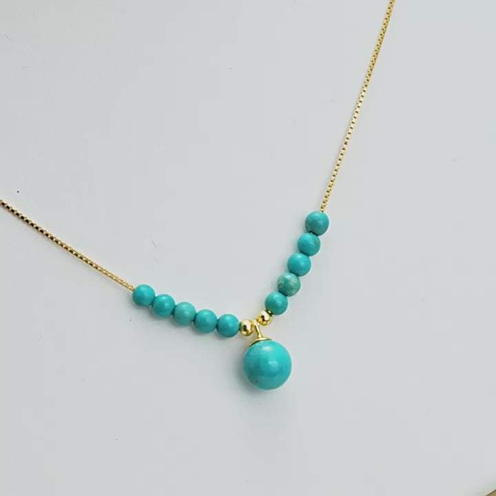 Load video: Azure Muse Turquoise Bead Necklace