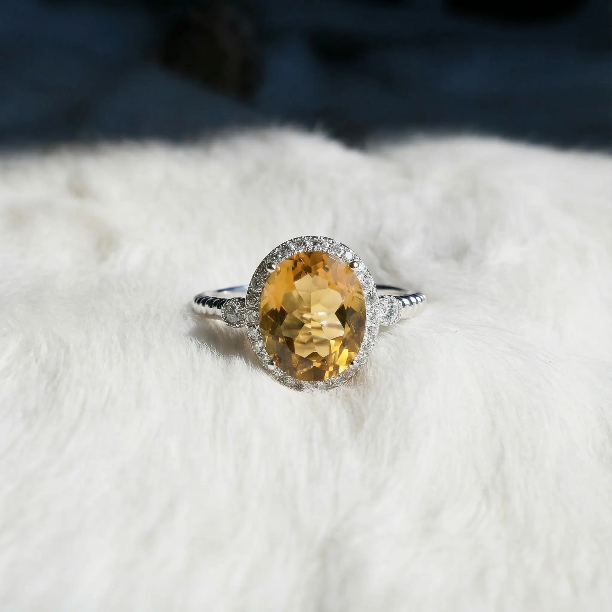 Amber Sunrise - Citrine Open Ring - Veilgem