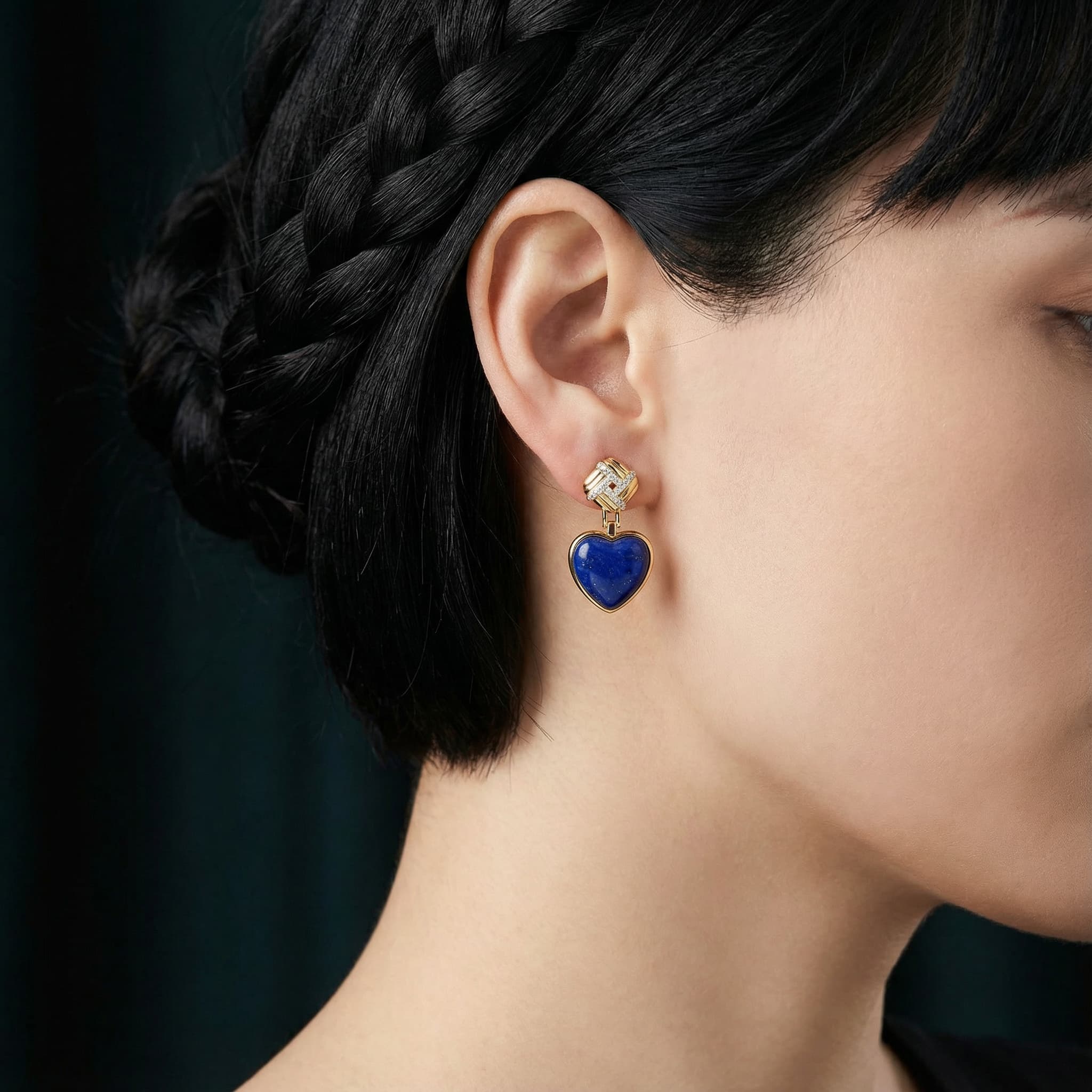 Heart of the Ocean Lapis Lazuli Heart Earrings - Veilgem