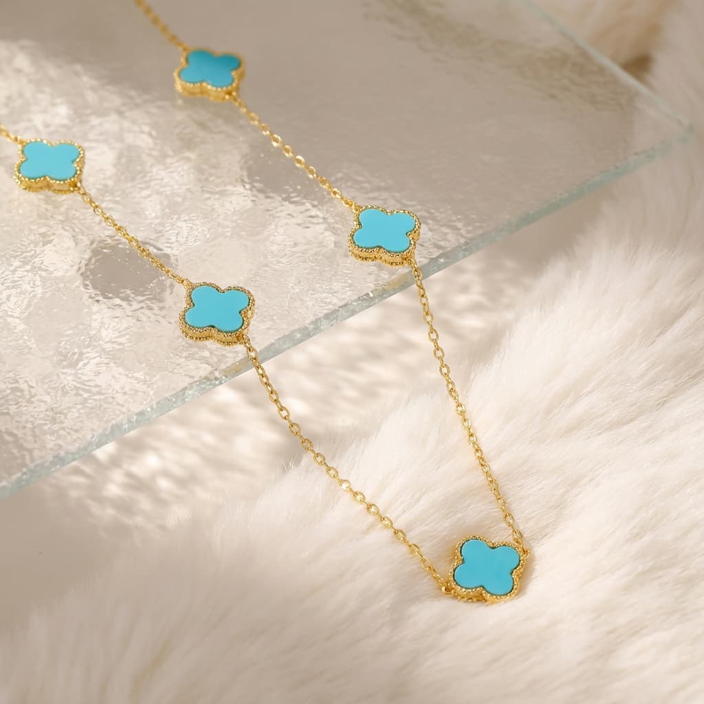 Celeste Clover Turquoise Necklace - Veilgem