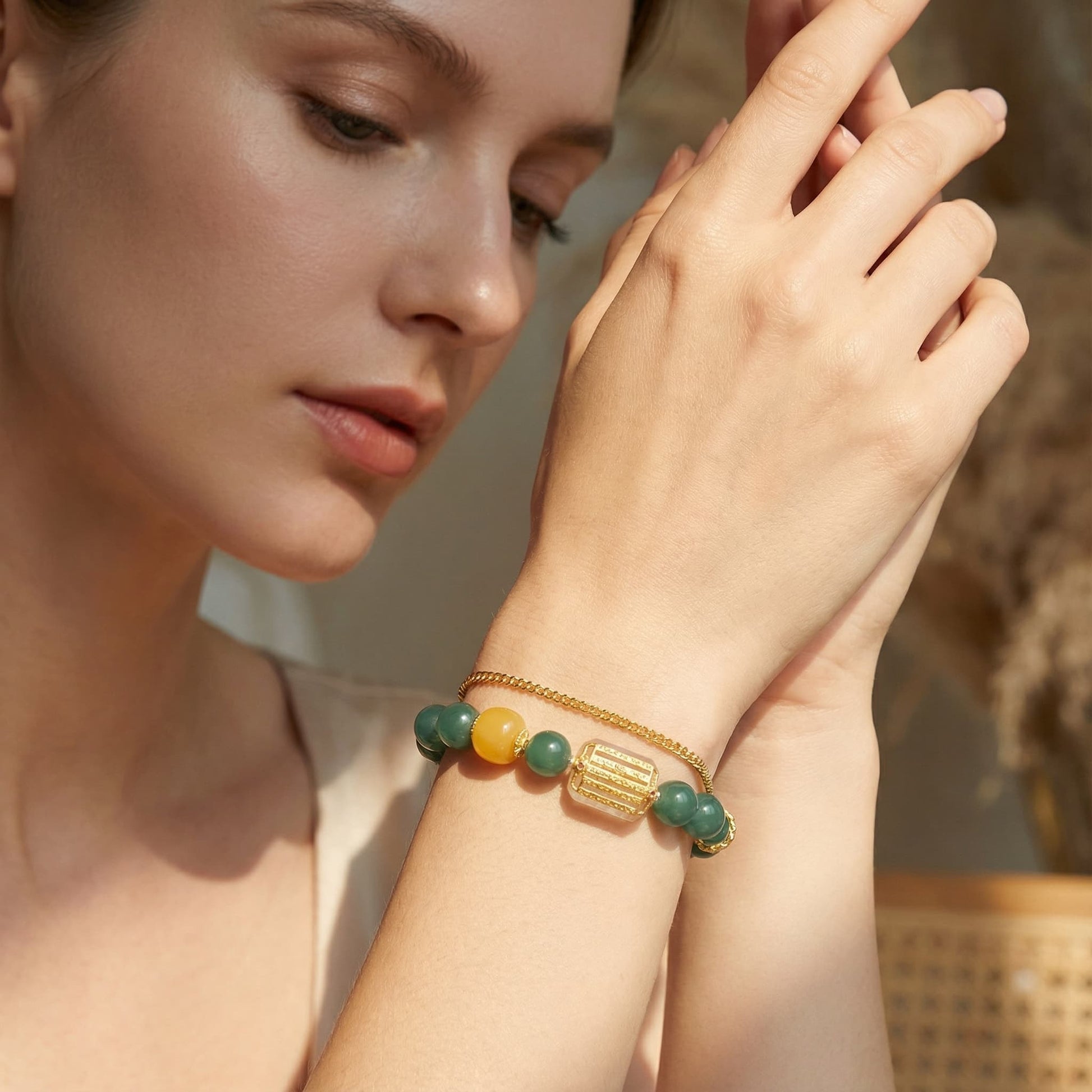 Ocean Whisper Guatemala Jade Bracelet - Veilgem