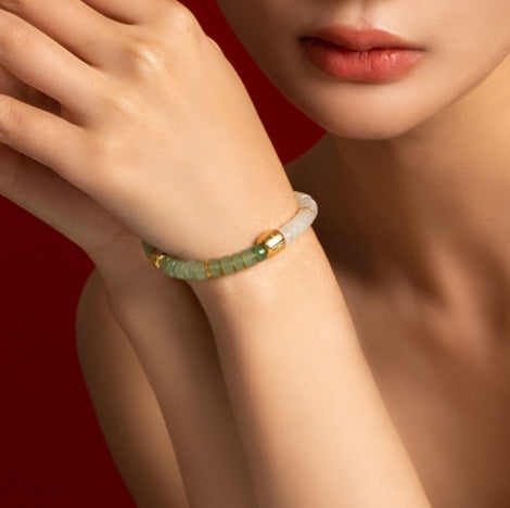 Morning Mist · Hetian Jade Gradient Light Bracelet - Veilgem