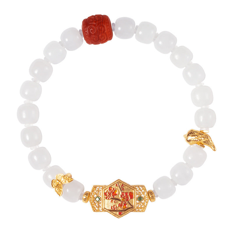 Warm Jade Embrace · Red & White Harmony Bracelet