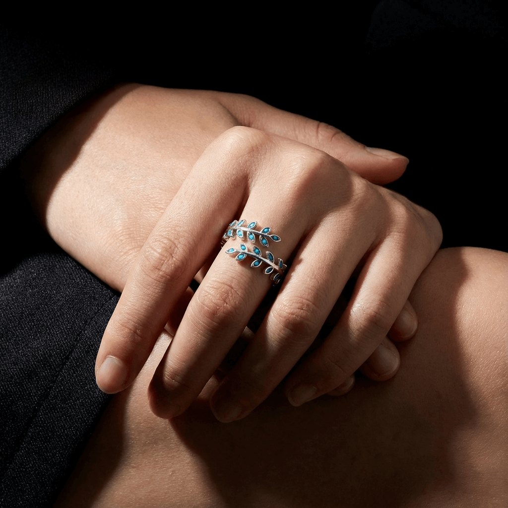 Leaf Whisper Turquoise Ring