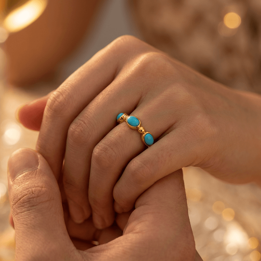 Celeste Tear Turquoise Ring - Veilgem