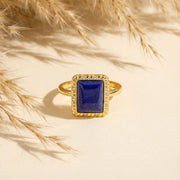 Lapis Serenity Square Lapis Lazuli Ring - Veilgem