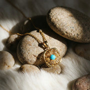 Azure Halo Turquoise Art Pendant - Veilgem