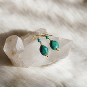 Whisper of the Earth – Raw Turquoise Dangle Earrings - Veilgem