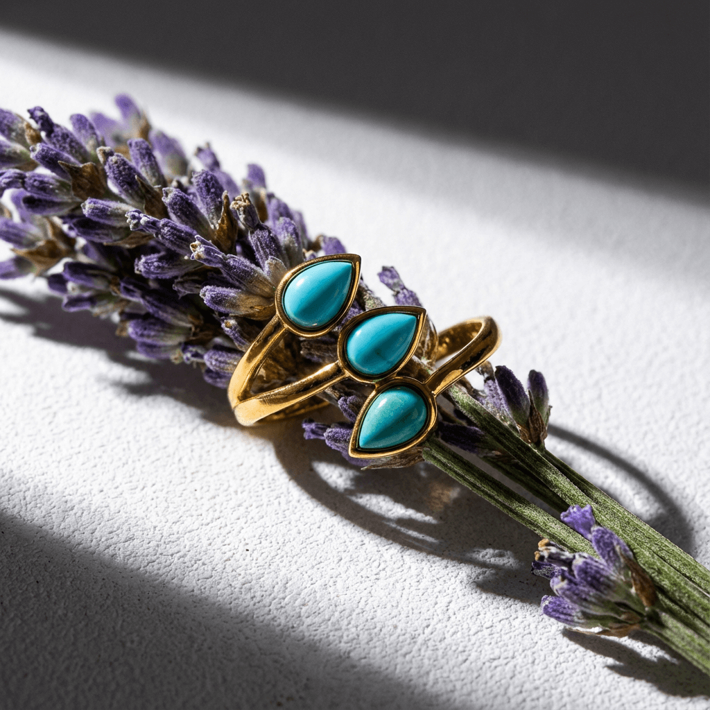 Trinity Dew Turquoise Ring - Veilgem