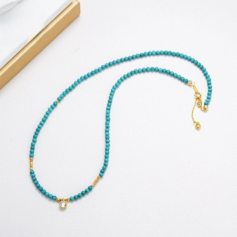 Turquoise City Microparticle Turquoise Clavicle Necklace - Veilgem