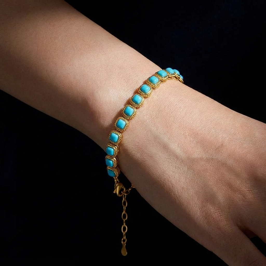 Sea Whisper Light Blue Natural Turquoise Bracelet