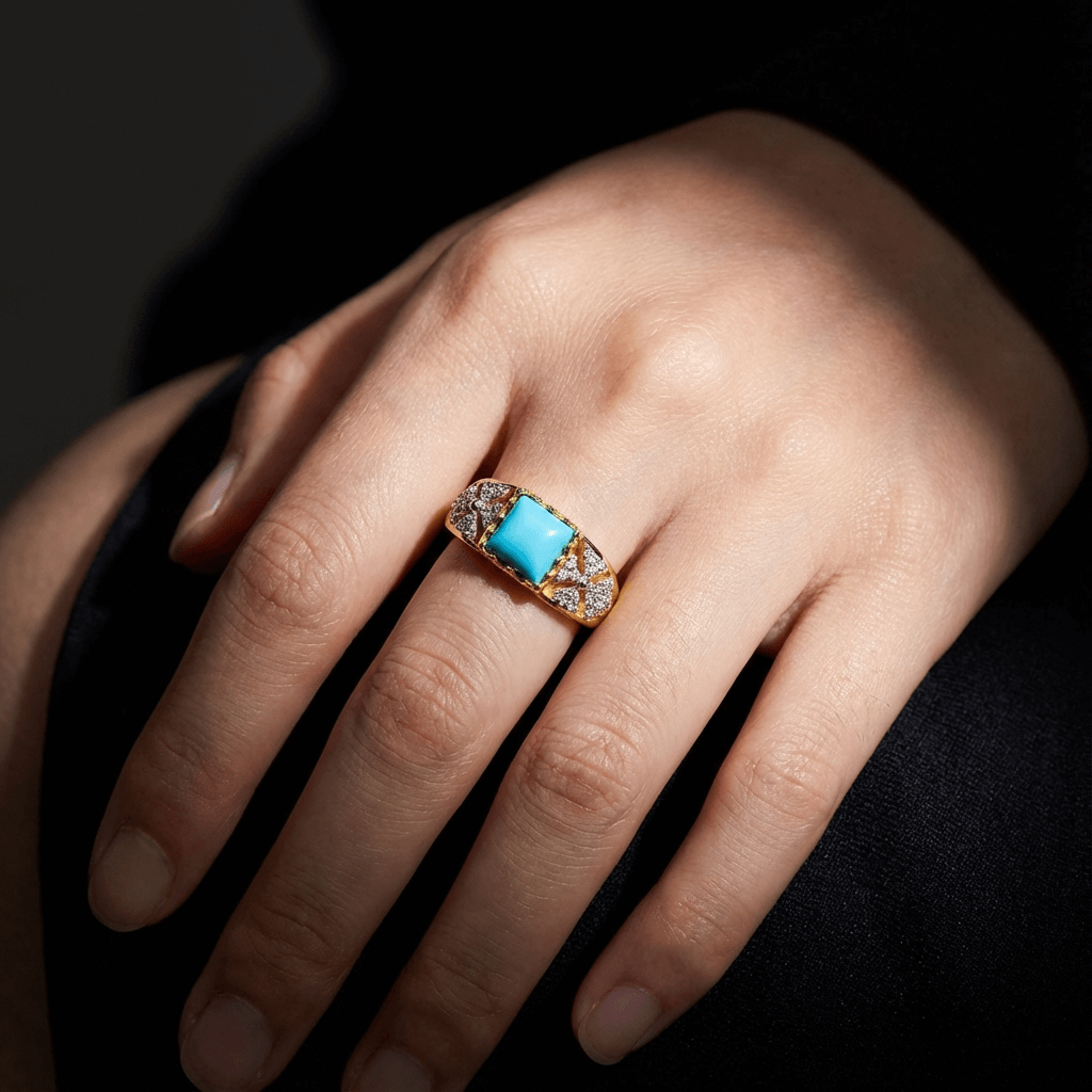 Azure Frame Turquoise Ring - Veilgem