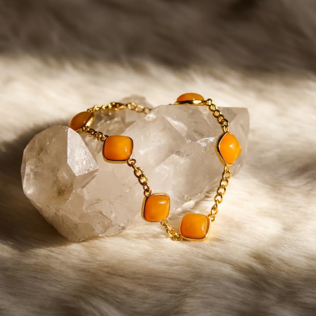 Amber Cast Light Cuban Chain Bracelet