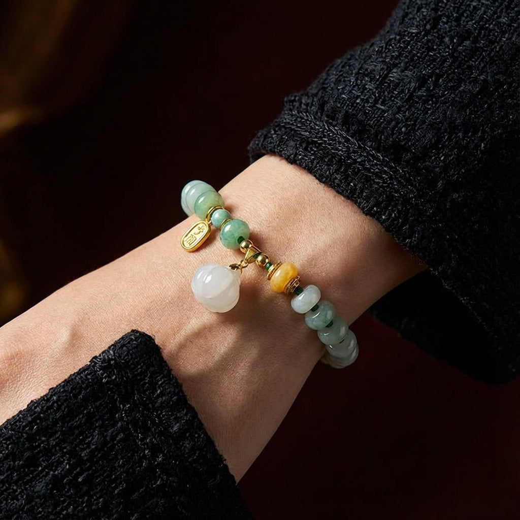 Jade Whisper Blessing Bracelet · Three Treasures Harmony - Veilgem