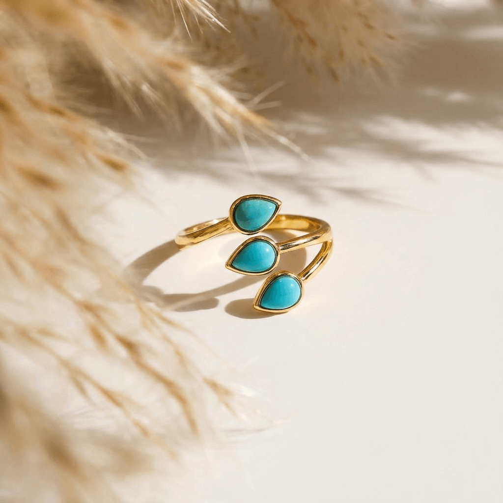 Trinity Dew Turquoise Ring - Veilgem
