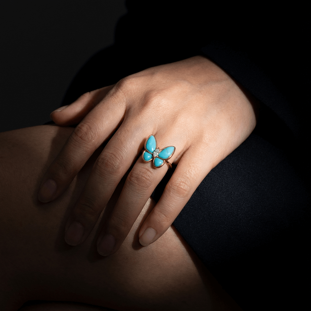 Celestial Butterfly Turquoise Ring - Veilgem