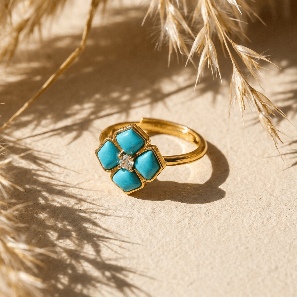 Fleur de Chance Turquoise Ring - Veilgem