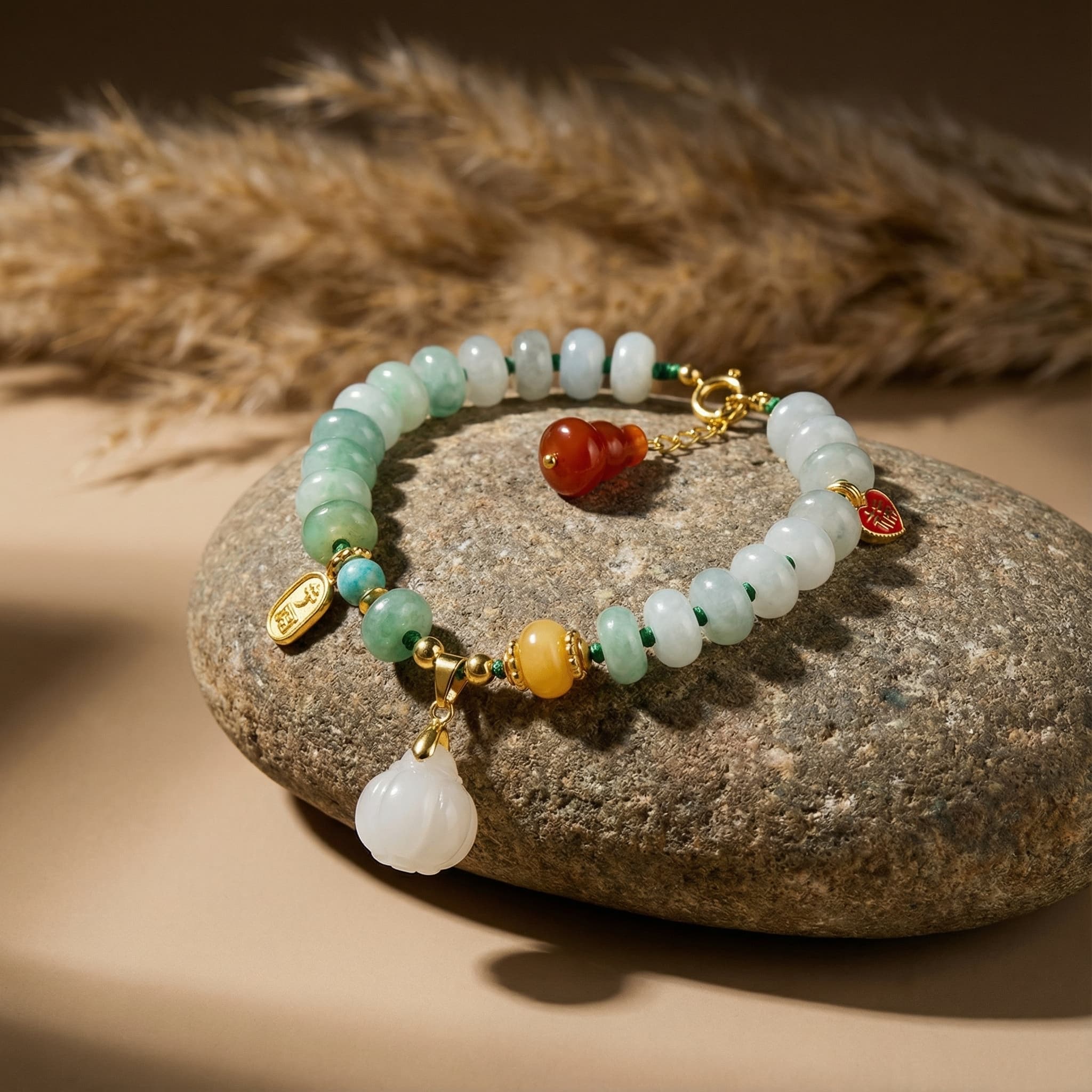 Jade Whisper Blessing Bracelet · Three Treasures Harmony