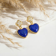 Heart of the Ocean Lapis Lazuli Heart Earrings - Veilgem