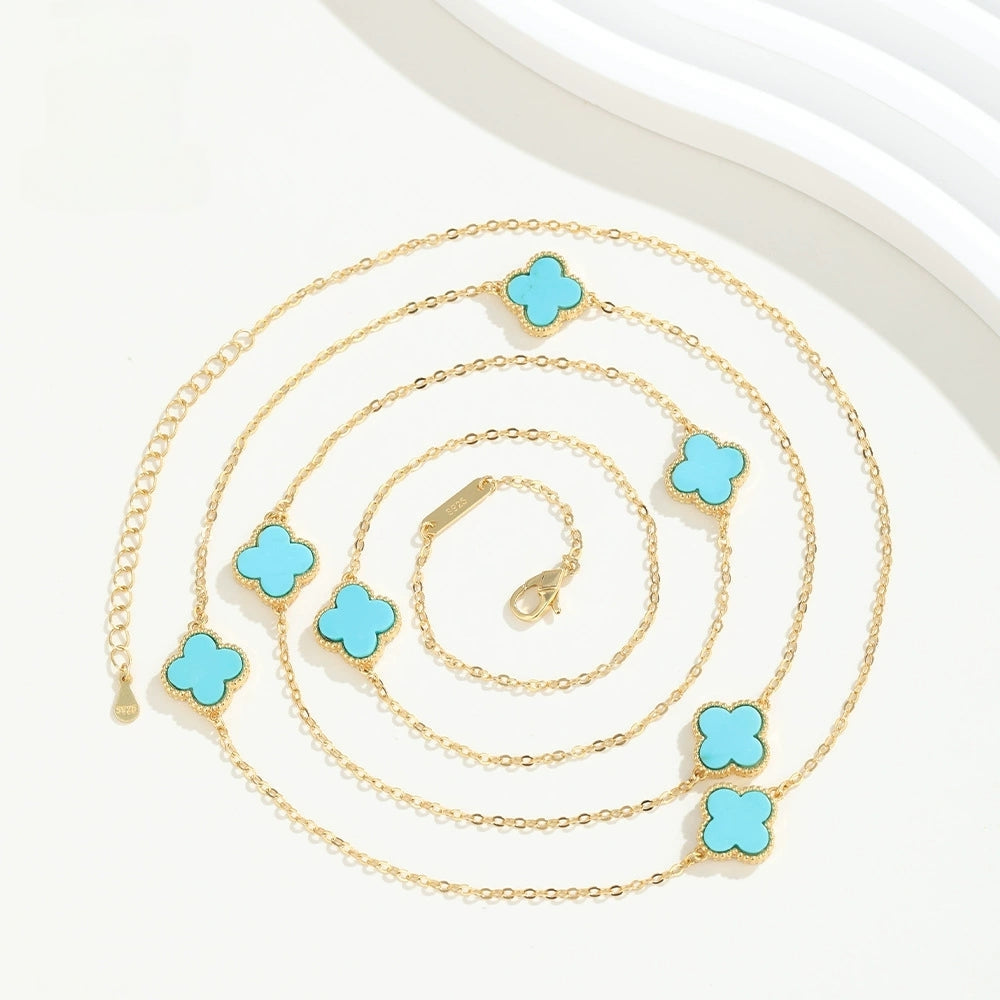 Celeste Clover Turquoise Necklace - Veilgem