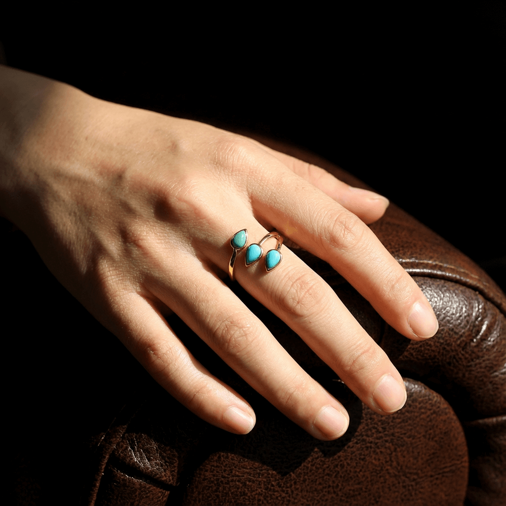 Trinity Dew Turquoise Ring - Veilgem