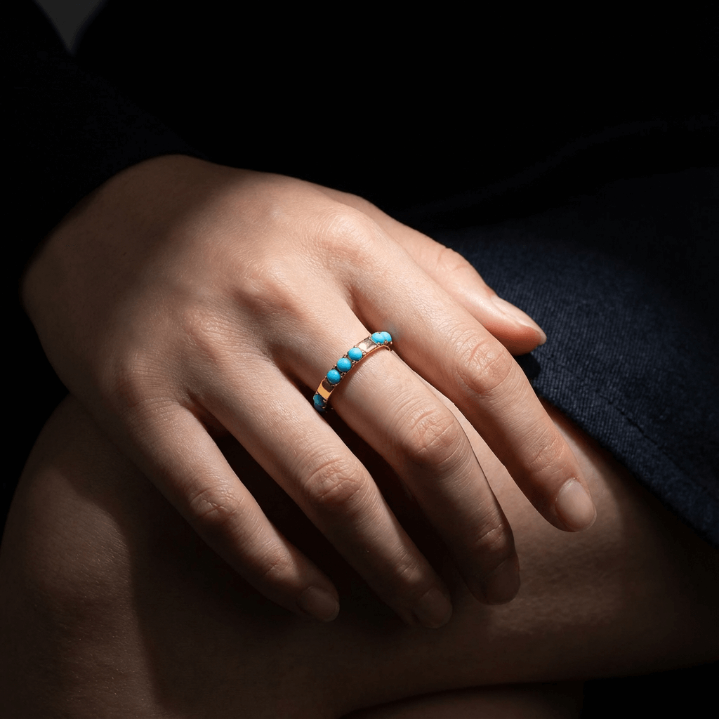 Eternal Halo Turquoise Ring - Veilgem