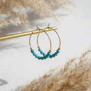 Celeste Sphere — Turquoise Round Bead Earrings in 18K Gold Vermeil - Veilgem