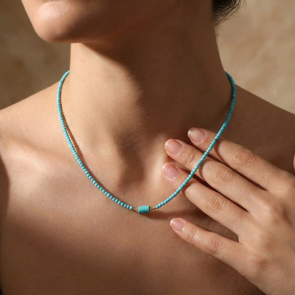 Urban Sharpness —Turquoise Collarbone Necklace - Veilgem