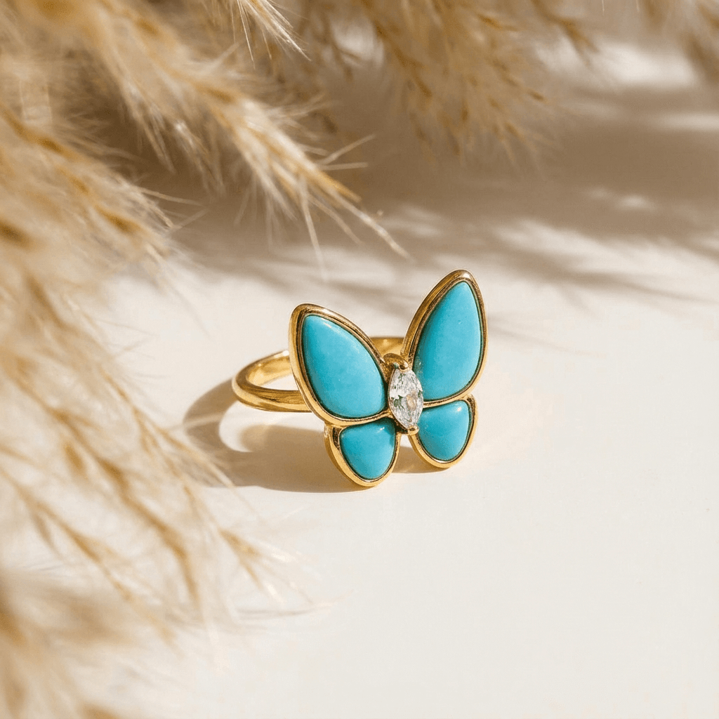 Celestial Butterfly Turquoise Ring - Veilgem