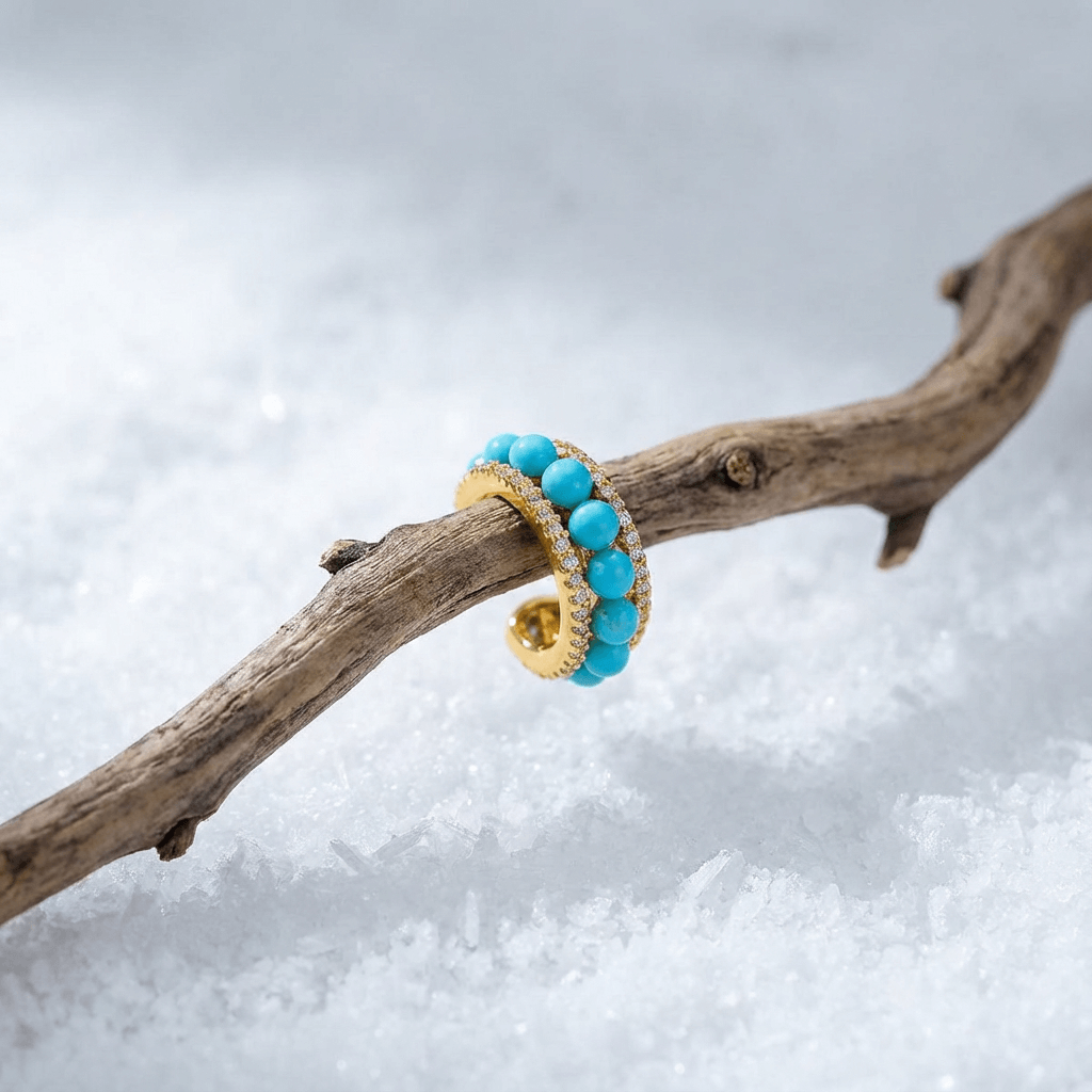 Azure Muse – Turquoise Hoop Ear Cuff