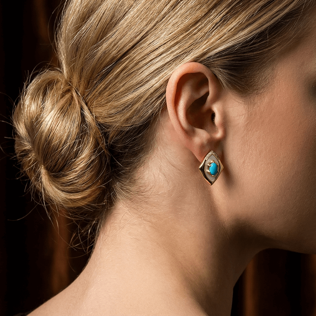 Aurora Grace – Sleeping Beauty Turquoise & Mother-of-Pearl Earrings