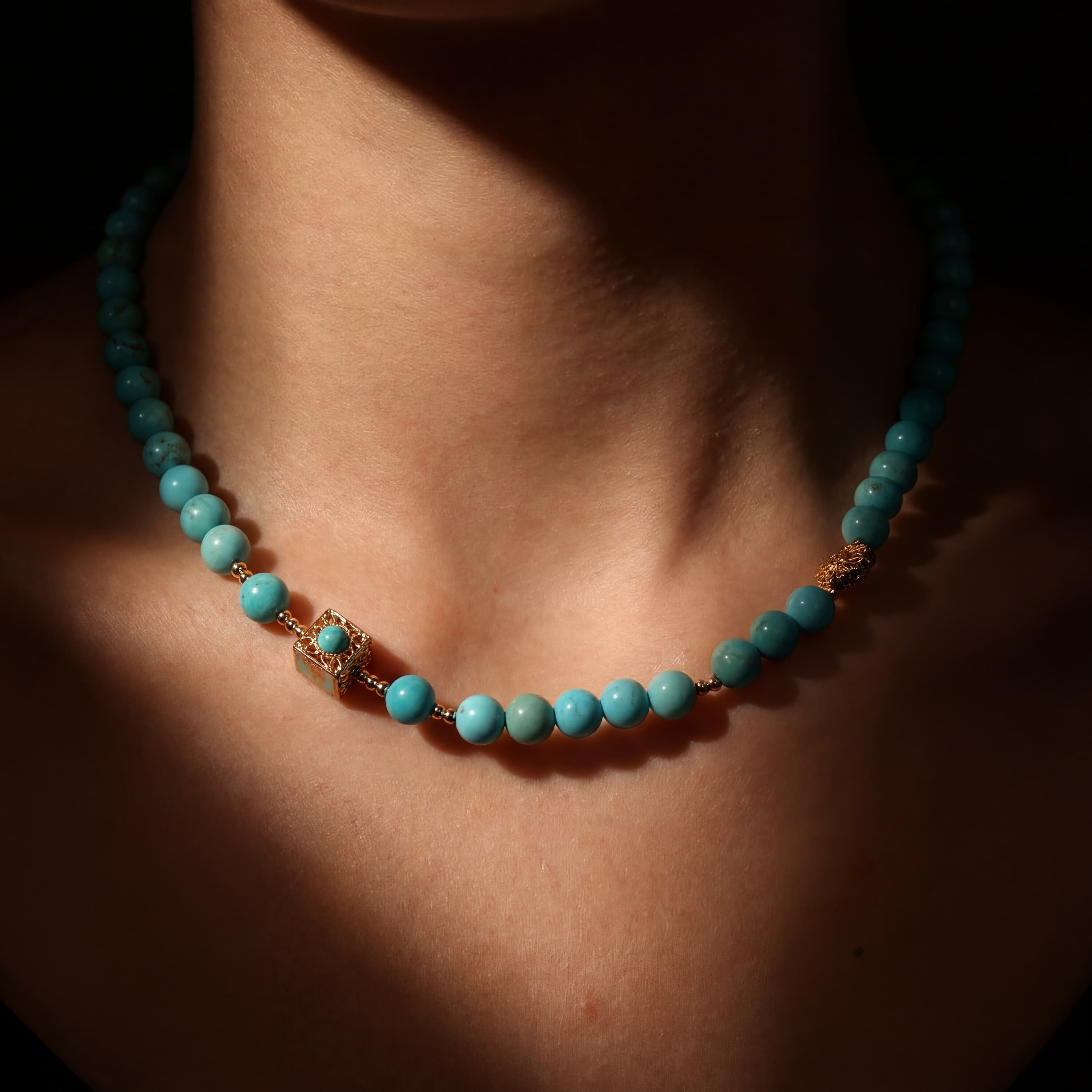 Silent Jade Turquoise Bead Necklace