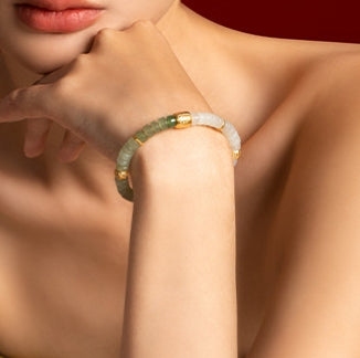 Morning Mist · Hetian Jade Gradient Light Bracelet - Veilgem