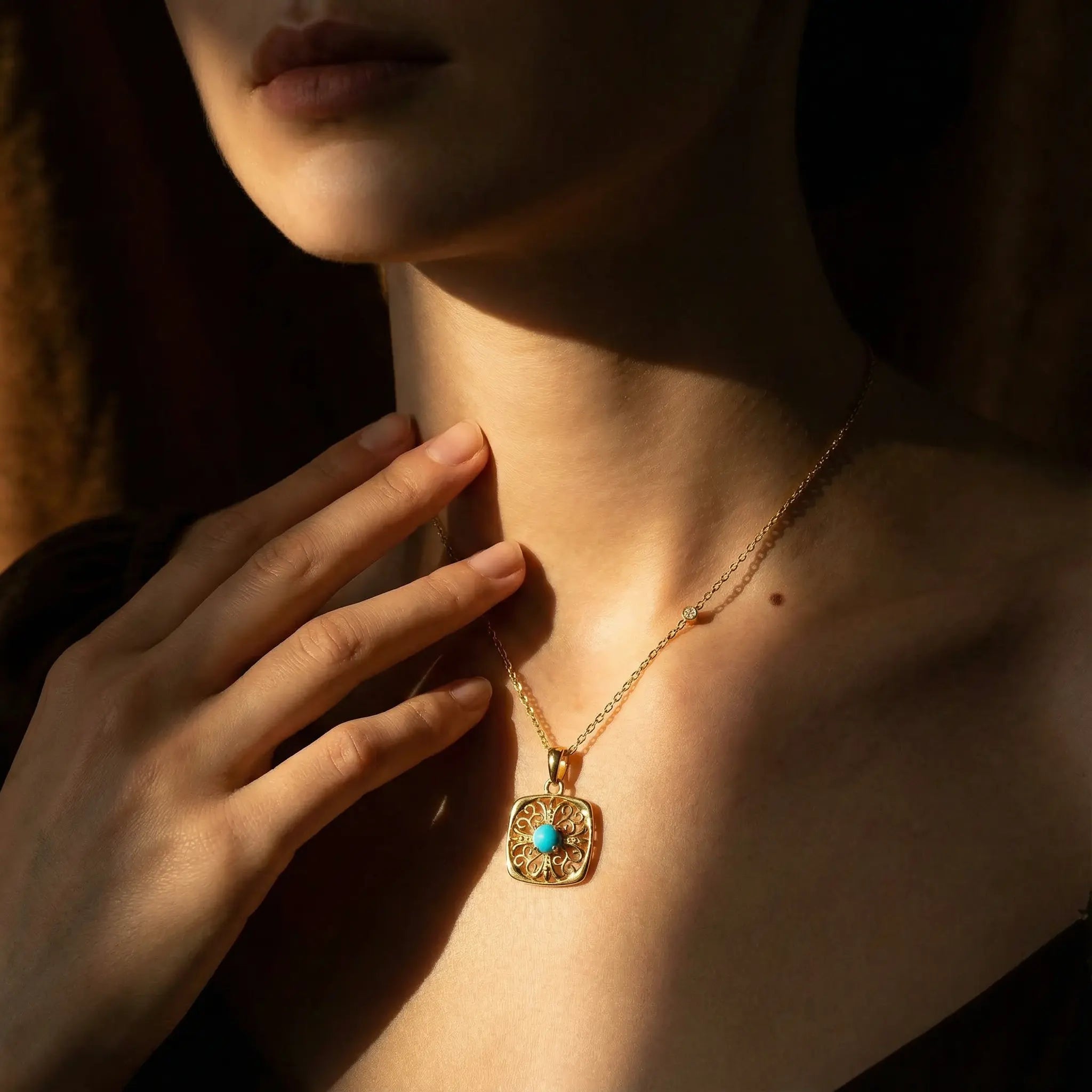 Azure Halo Turquoise Art Pendant