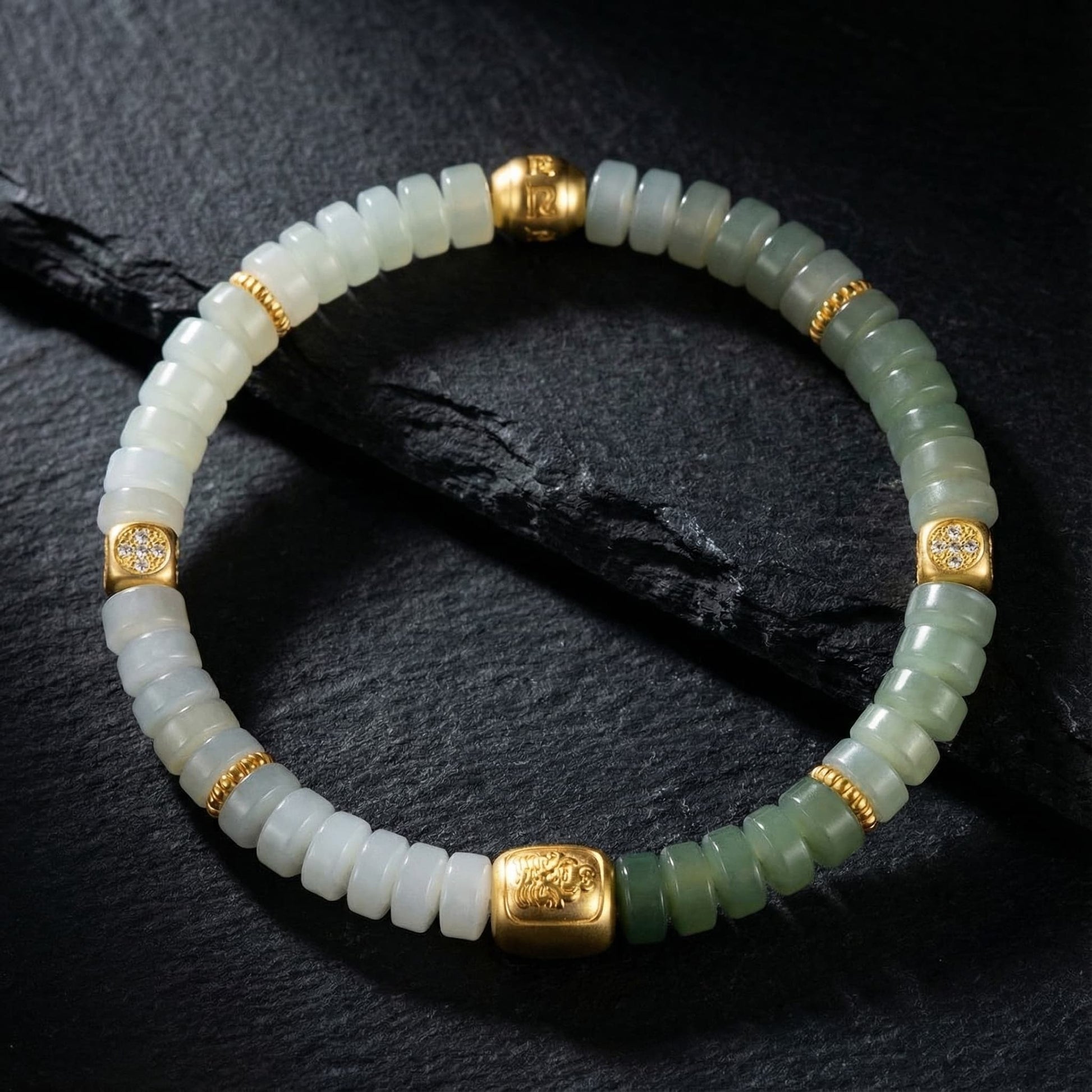 Morning Mist · Hetian Jade Gradient Light Bracelet - Veilgem