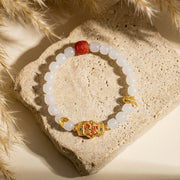 Warm Jade Embrace · Red & White Harmony Bracelet - Veilgem