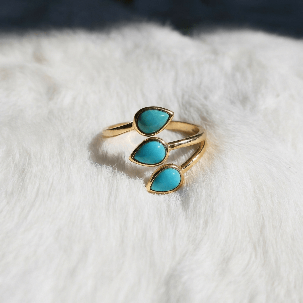 Trinity Dew Turquoise Ring - Veilgem