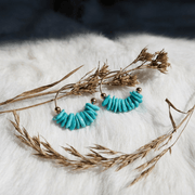 Enchanted Turquoise Geometric Stud Earrings: S925 Silver Plated 18K Gold Luxury - Veilgem