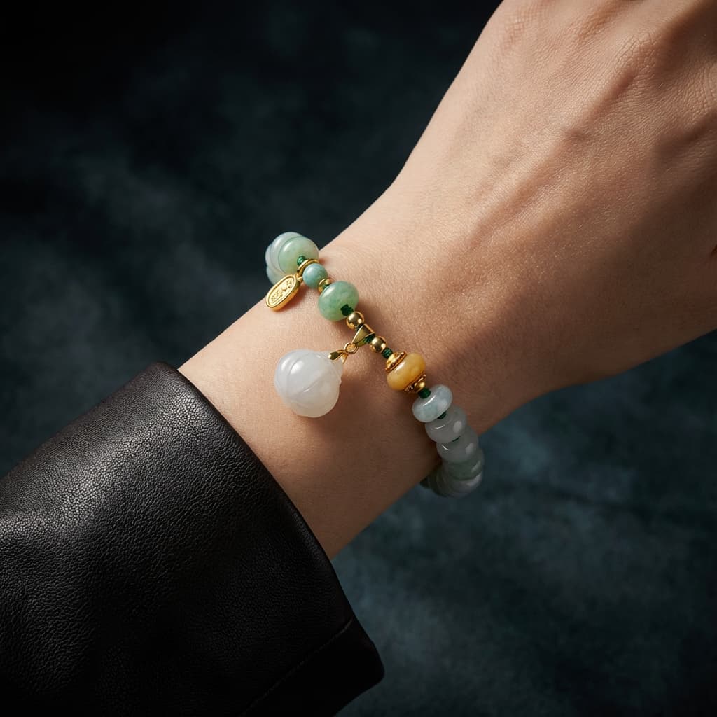 Jade Whisper Blessing Bracelet · Three Treasures Harmony - Veilgem
