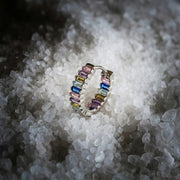 S925 Silver Square Diamond Gradient Earrings - Veilgem