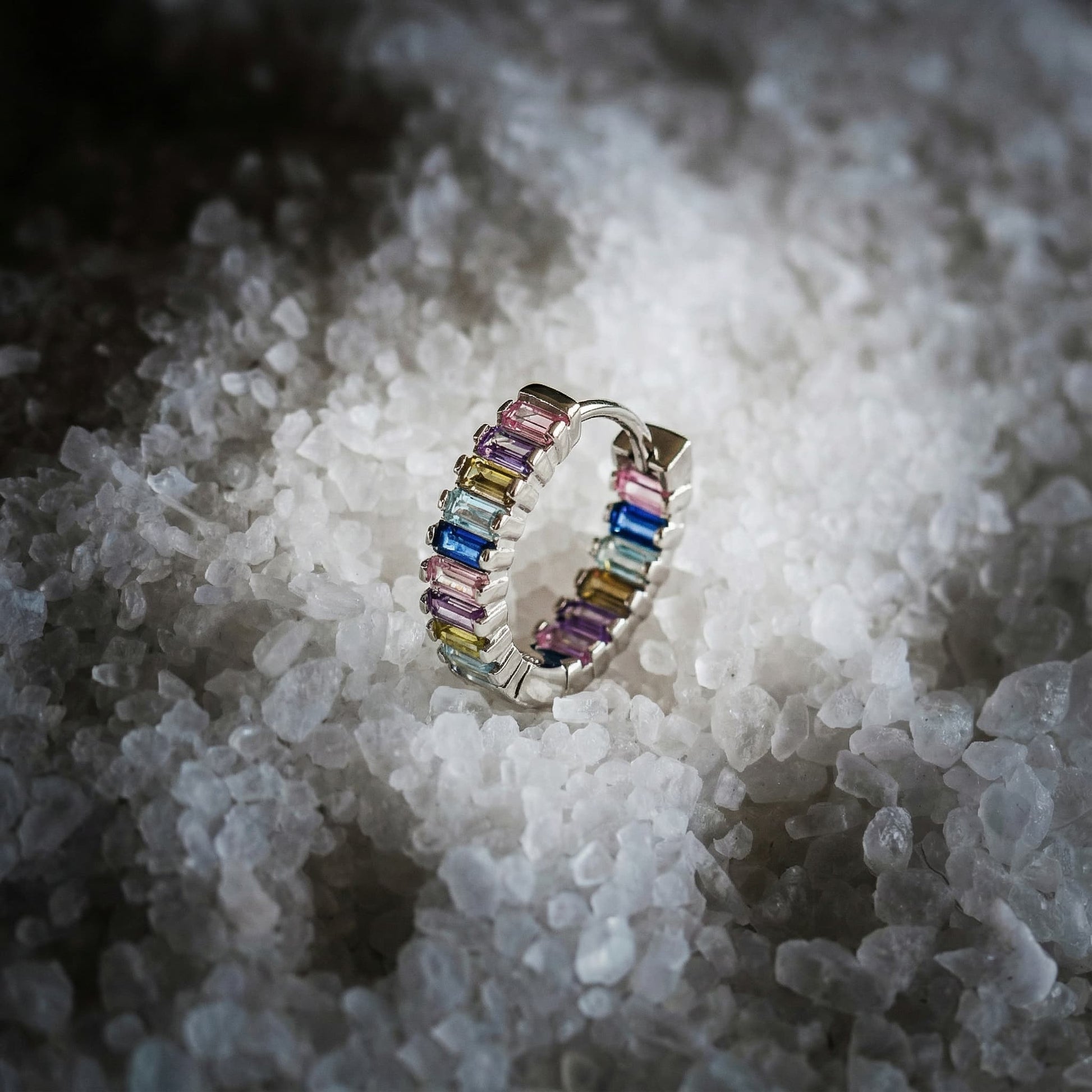 S925 Silver Square Diamond Gradient Earrings - Veilgem