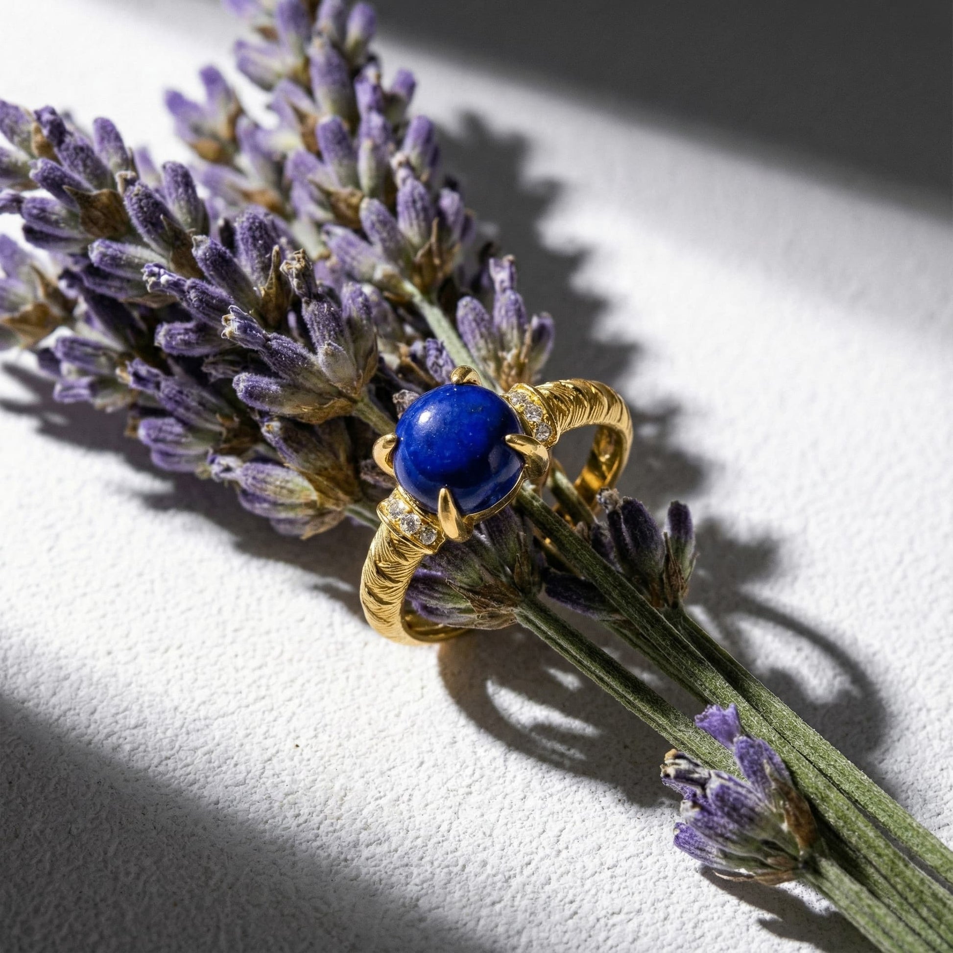 Starry Whisper · 18K Gold Lapis Lazuli Adjustable Ring - Veilgem