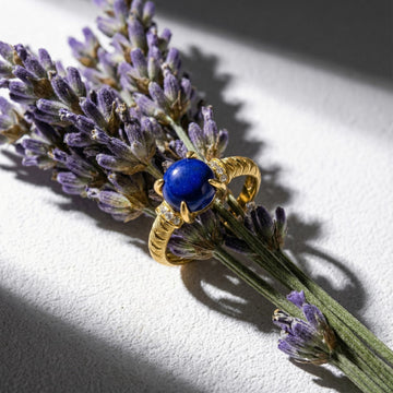 Starry Whisper · 18K Gold Lapis Lazuli Adjustable Ring