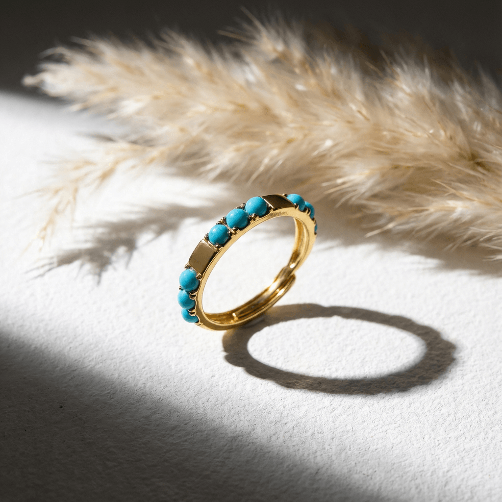 Eternal Halo Turquoise Ring - Veilgem