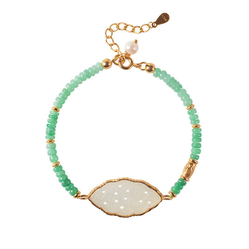 Enchanted Lotus Guatemala Jade Bracelet - Veilgem