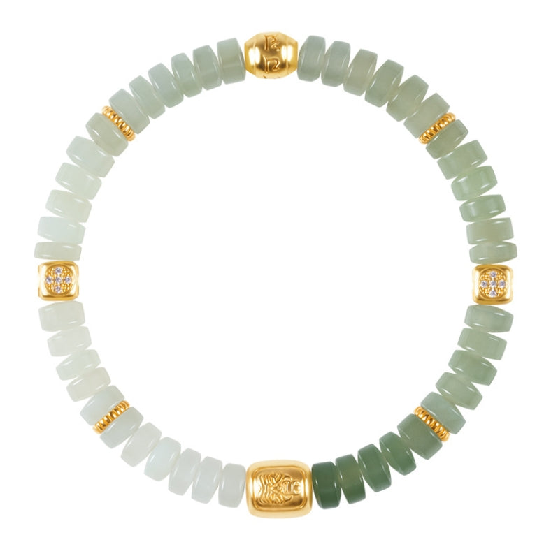 Morning Mist · Hetian Jade Gradient Light Bracelet - Veilgem