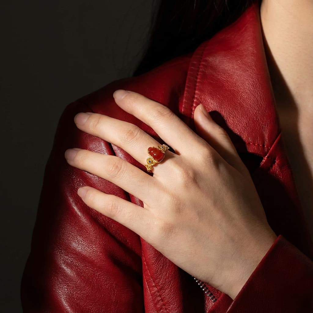 Blessed Gourd Agate Ring - Veilgem