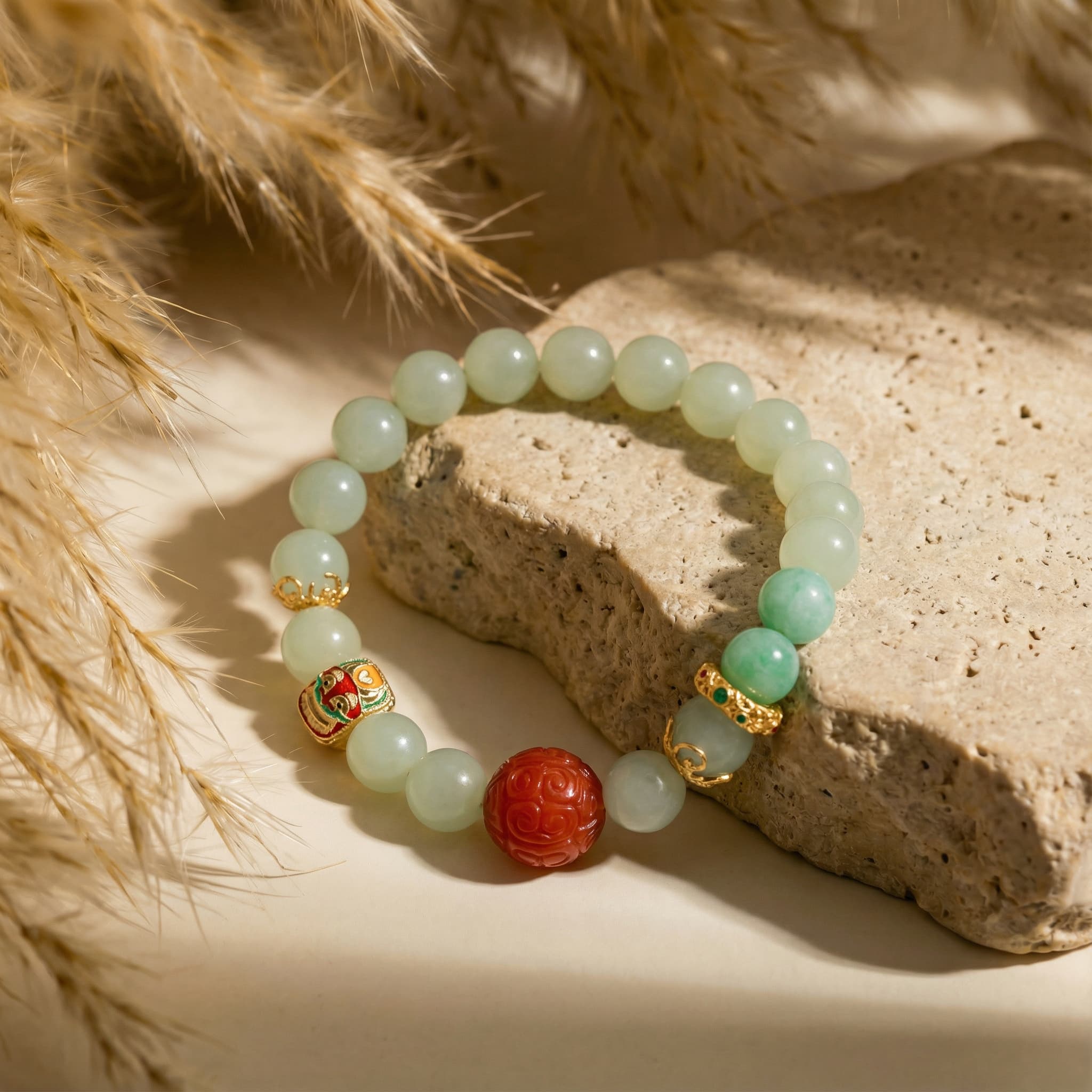 Sunny Water Serenity · Enamel Red Glow Bracelet - Veilgem