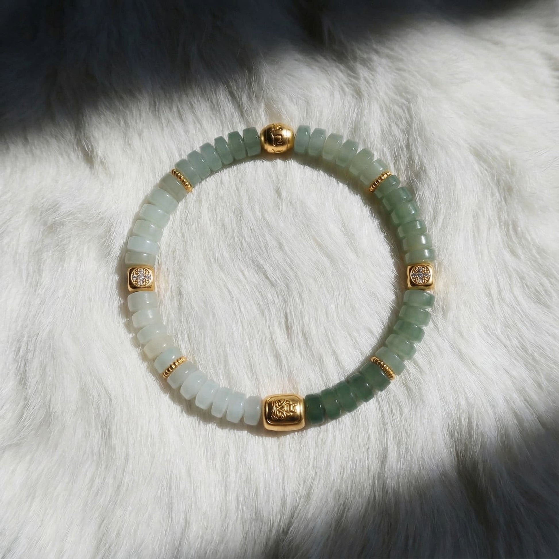 Morning Mist · Hetian Jade Gradient Light Bracelet - Veilgem